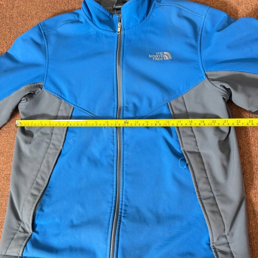 The North Face Mens Apex Bionic Softshell‎ Jacket Blue Grey Large Repair Needed